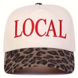 LOCAL Embroidered Trucker Hat, Leopard Print Brim